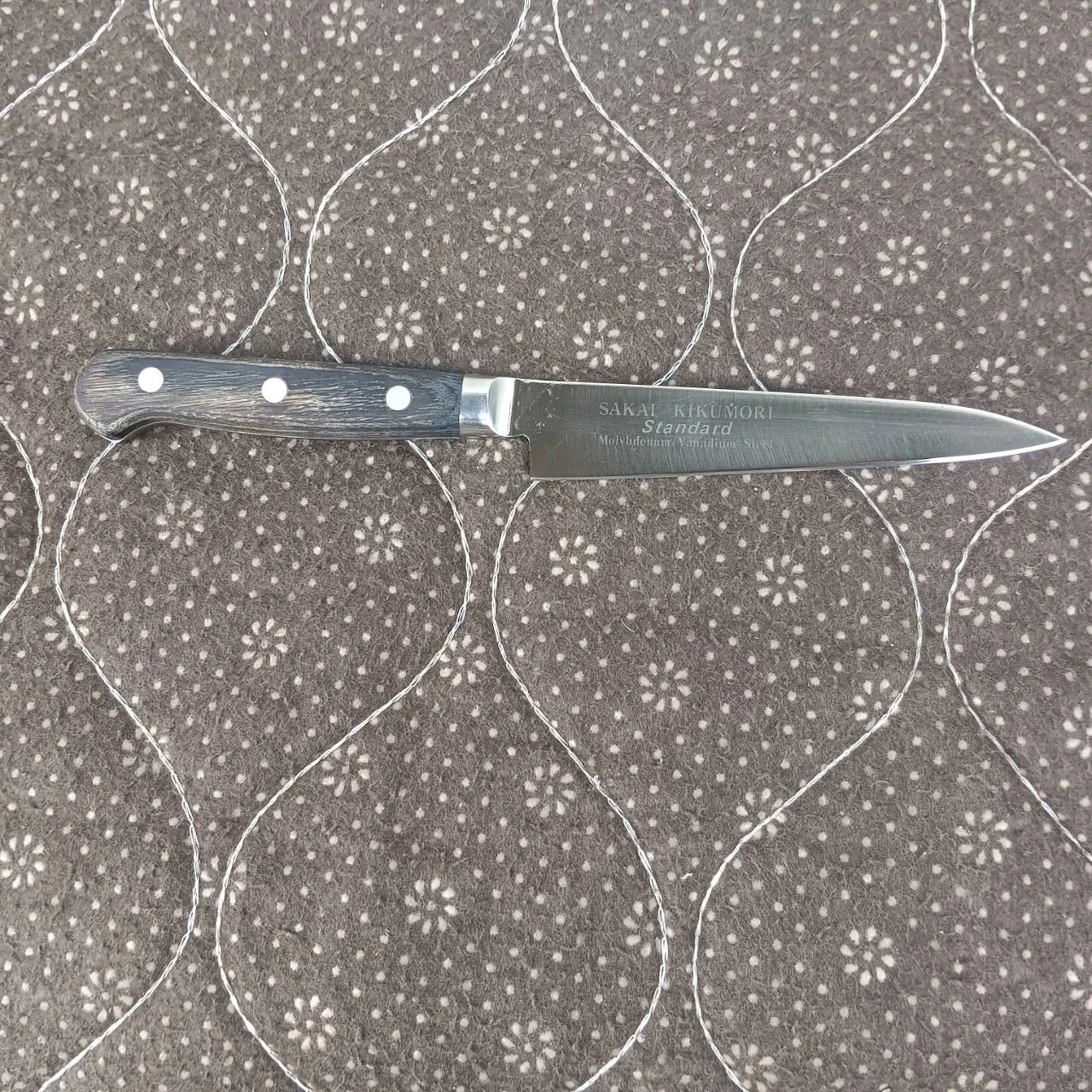 Sakai Kikumori Petty Molybdenum Vanadium Steel Japanese Chef's Knife 225 mm.