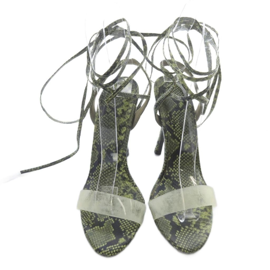 Yellow Yello Python Pattern Sandals Lace Up L 24.… - image 3