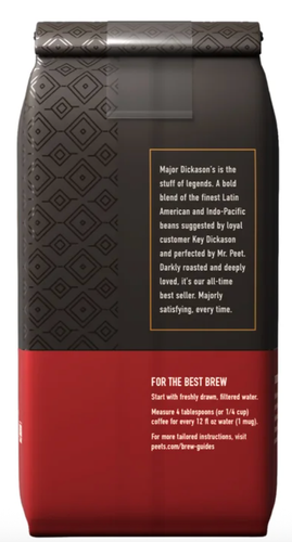 Peet's Coffee Major Dickason's Blend Coffee Dark Roast Whole Bean 2 Lbs E 2/9/27 - Picture 6 of 6