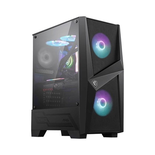 MSI MAG FORGE 100R Mid Tower Gaming Computer Case 'Black 2x 120mm ARGB PWM Fan 1