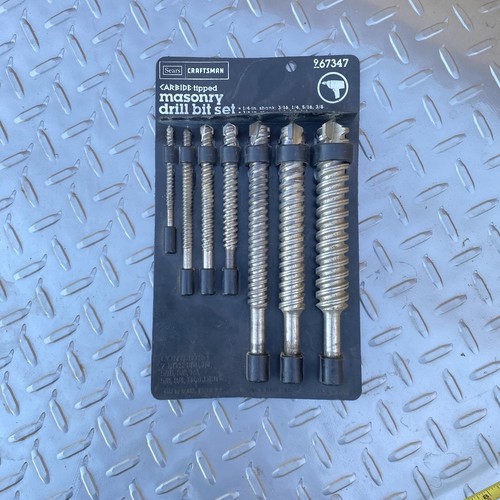 Sears Craftsman USA 7 PC Masonry Drill Bit Set Carbide Tipped 9_67347 Used USA