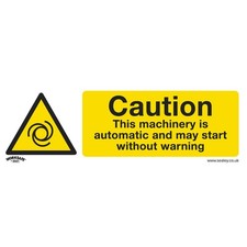 Image of Sealey Caution Automatic Machinery Rigid Plastic Safety Sign SS47P10 Pack of 10