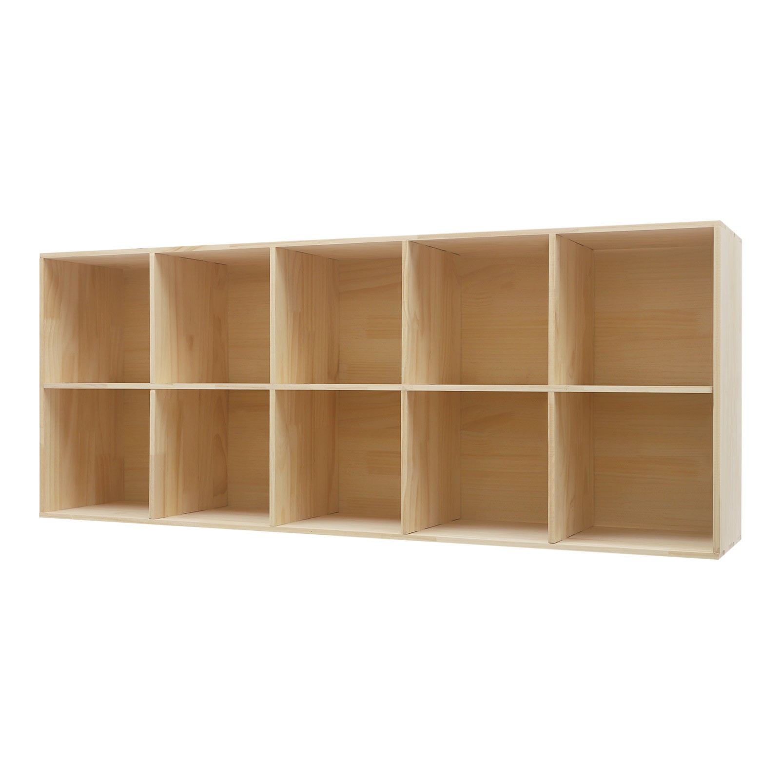 2-Tier/5-Tier Wooden Bookcase, 59in Open Display Bookshelf for Home, Office
