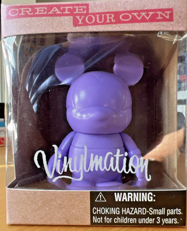 Disney World Vinylmation Purple Mickey Mouse Create Your Own 3” Collectible New