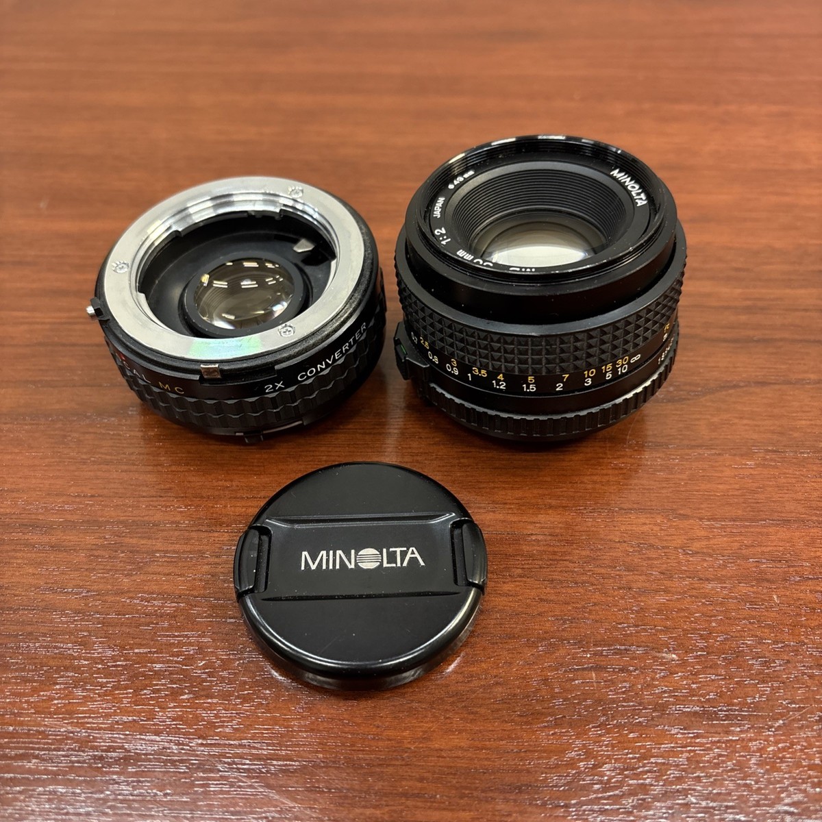 Minolta MD 50MM 1:2 Lens And Focal MC 2x Converter - Japan | eBay
