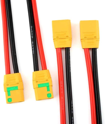 Amass 2 Pairs XT90S Pigtails XT90 Wire XT-90S XT 90 Plug Male and Female Connect