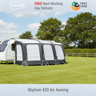 New Leisurewize Skyliner 420 AIR Caravan Porch Single Inflation Awning ...