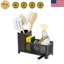 Sink Caddy Kitchen Sink Organizer,Black Sponge Holder with High Scrub Brush...