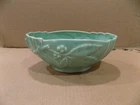 Brush McCoy 8 1/2" Celadon Green Pottery Planter Cherries, Branches # 409 1920's