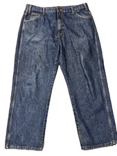 Dickies Men's Carpenter Jeans Relaxed Fit Dark Wash Blue Denim Workwear 36x30