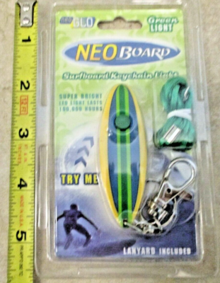 Neo Board Mini Surfboard Keychain Light Lanyard Included Super