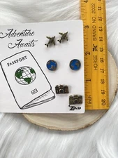 3 Pair Of Zad Earrings-Adventure Awaits-NWOT
