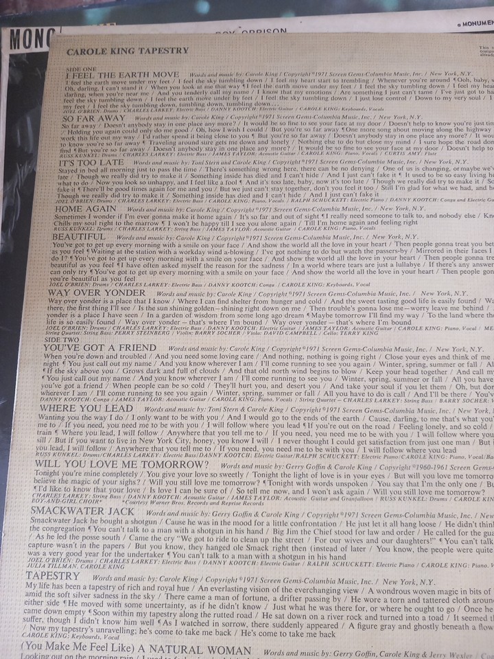 Carole King Tapestry LP Vinyl Epic Records 1972 UK Music Vintage eBay