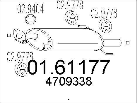 Silencieux arrière Opel Agila en acier aluminisé pot robuste pour Suzuki Splash
