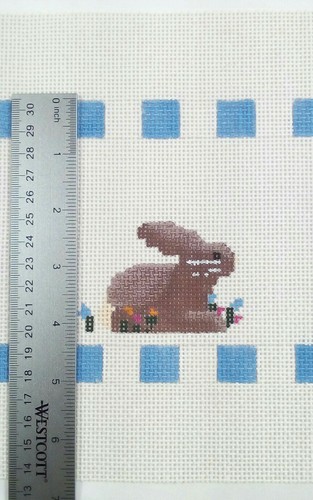 Associated Talent AT needlepoint HP Bunnies blue birth announement DC112 14 mesh - Picture 6 of 6