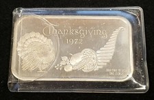 1 oz .999 Fine Silver Art Bar - 1972 Thanksgiving - SKU-F2588 85.05 per troy oz