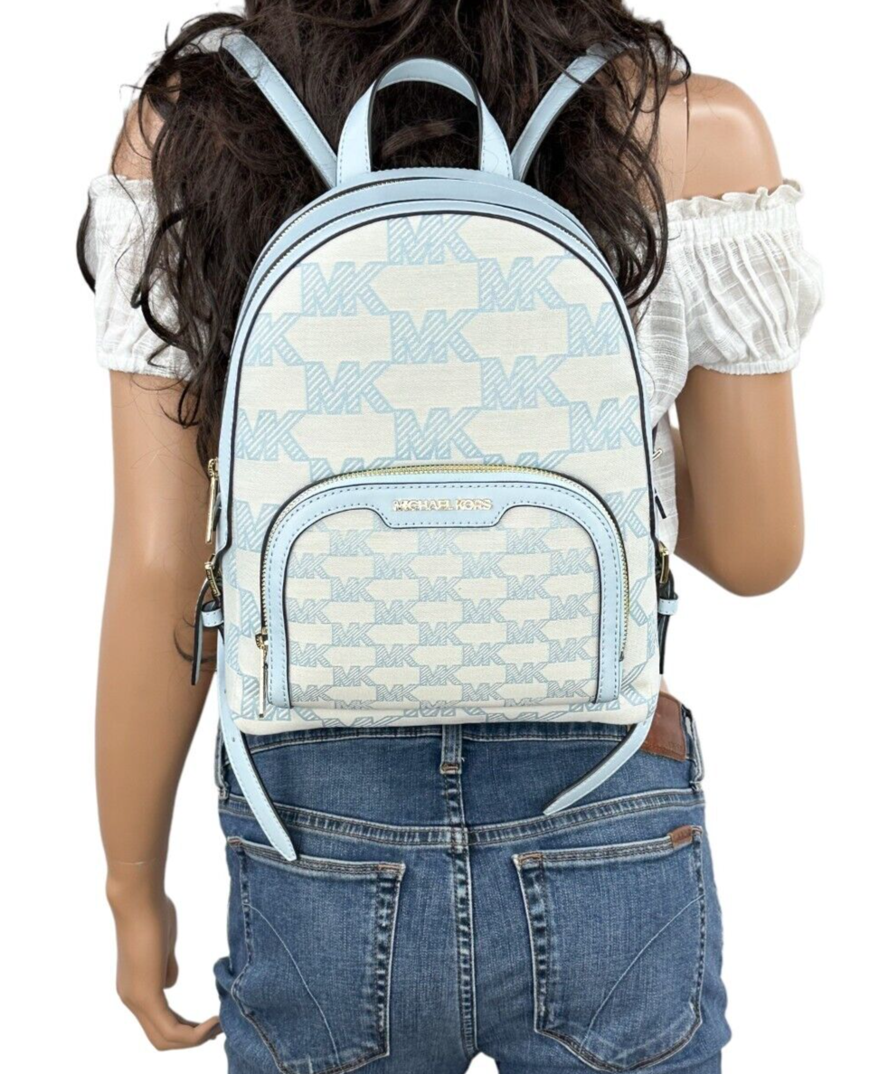 MICHAEL KORS JAYCEE MEDIUM ZIP POCKET BACKPACK MK GRAPHIC