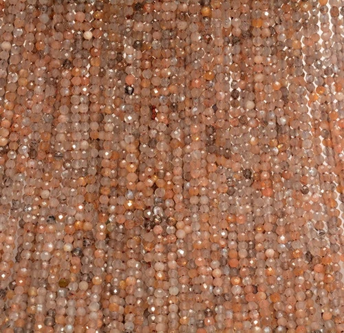 2MM MULTI COLOR SUNSTONE GEMSTONE MICRO FACETED ROUND LOOSE BEADS 15.5" - Picture 3 of 4
