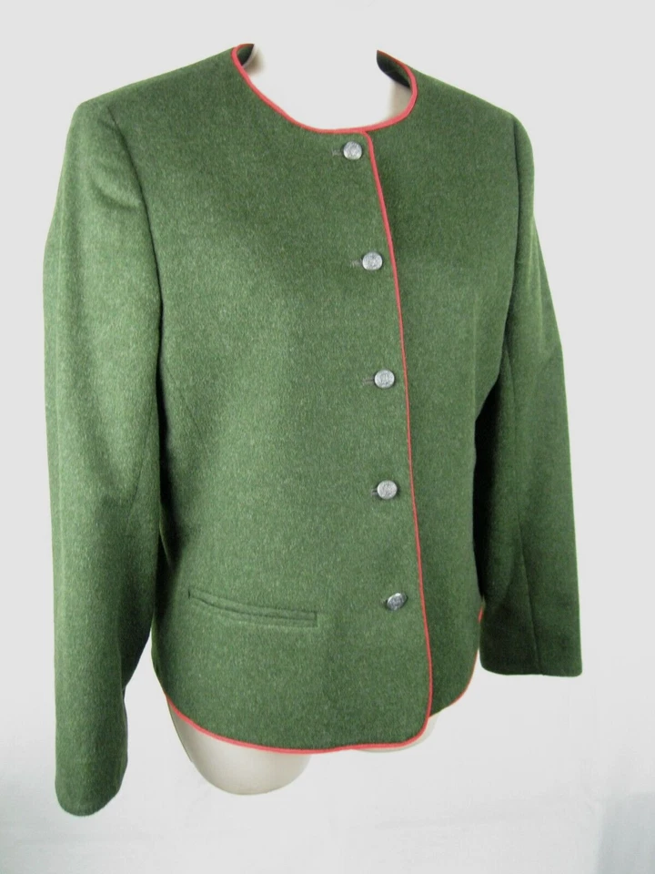 Lady Halrin Wool Jacket & Matching Wool Skirt Green Size Petite M - Image 2 of 4