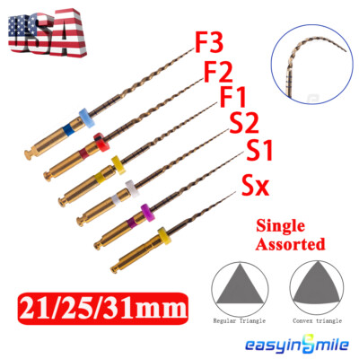 6pc Endodontic Dental endo files Pro gold taperfiles Niti rotary files motor tip
