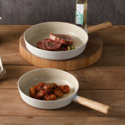 NEOFLAM FIKA 9.5'' & 11'' Chef Frying Pan Set, Nonstick Ceramic Coating Skillet