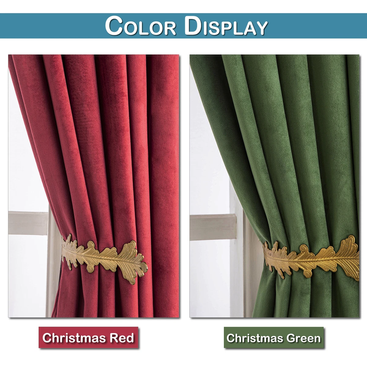 Red Luxury Velvet Curtains Thermal Window Drapes Thick Heavy