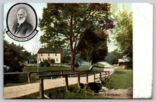 Postcard Havermill , Mass. Whittier's Birthplace John Greenleaf Whittier