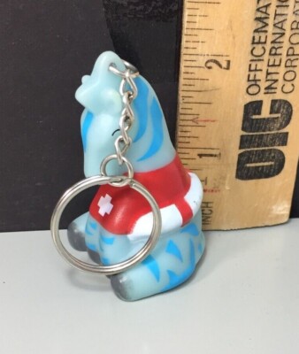 Vtg American Heart Association Zebra Keychain Key Ring Chain Fob 