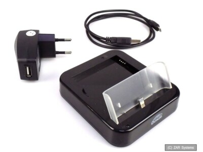 DONZO Standard Micro USB Docking Station with Extra Battery Case for Samsung Galaxy S4