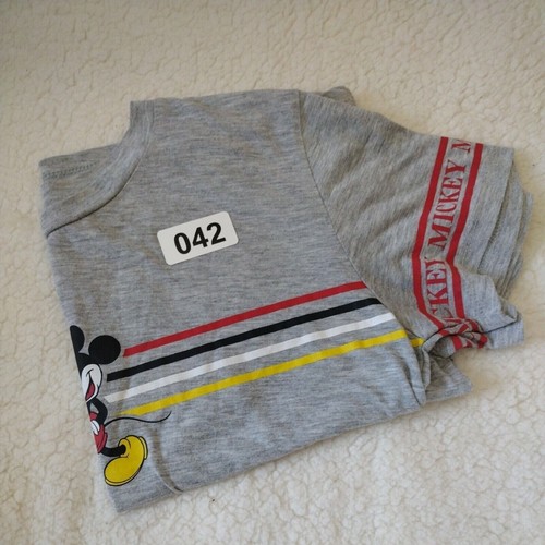 Disney Shirt Womans Large Grey Tshirt With Mickey And Striped Design - Picture 10 of 10