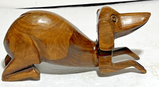 Vintage Folk Art Handcarved Wooden Dachshund 8"L x 4"t