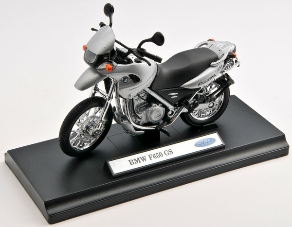 Blitz Versand Bmw F 650 Gs Silber / Silver Welly Motorrad Modell 1:18 Neu & Ovp-image
