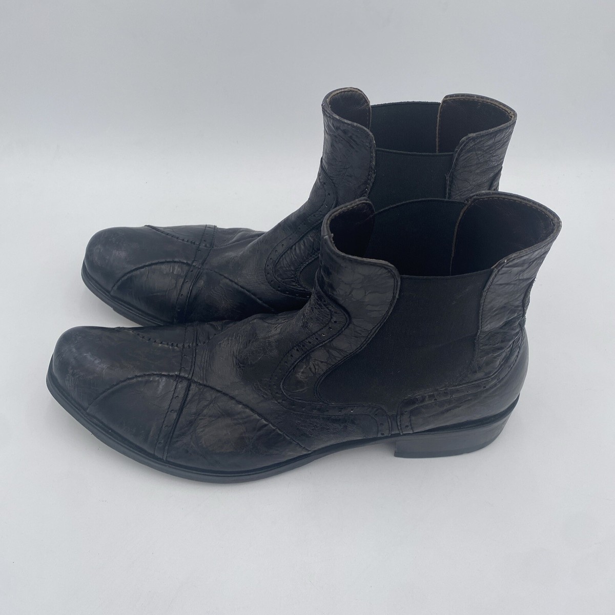 Roberto Guerrini Italian brown/maroon boots size 45/us12 Roberto Guerrini Mens ITALIAN Chelsea Boots SZ 44/10 Black  main image 2