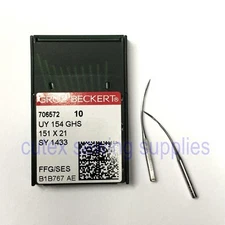 10 Groz-Beckert UY154GHS, 151X21 FFG/SES Ball Point Overlock Machine Needles 