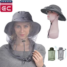 Anti-Mosquito Bug Bee Insect Head Net Hat Sun Protection For Fishing Hiking Cap