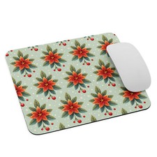 Poinsettia Christmas Mouse Pad Holiday Flowers NEW
