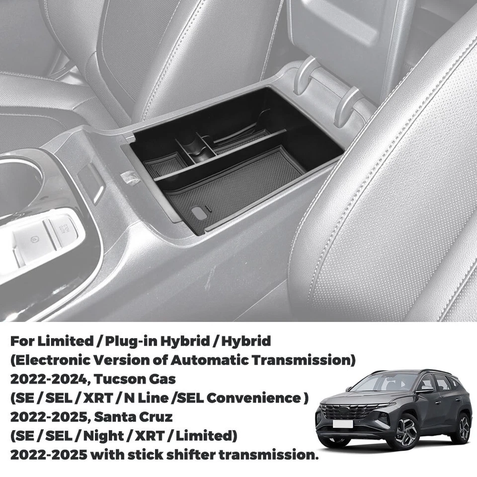 Para Hyundai Tucson 2022-2024 Consola Central Apoyabrazos Caja Almacenamiento Bandeja Accesorios Foto 4 de 4