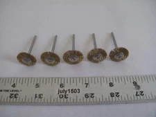 (5) NEW Brass Brush Wheel 7/8" Soft Metals for Dremel Rotary Tool (AU)