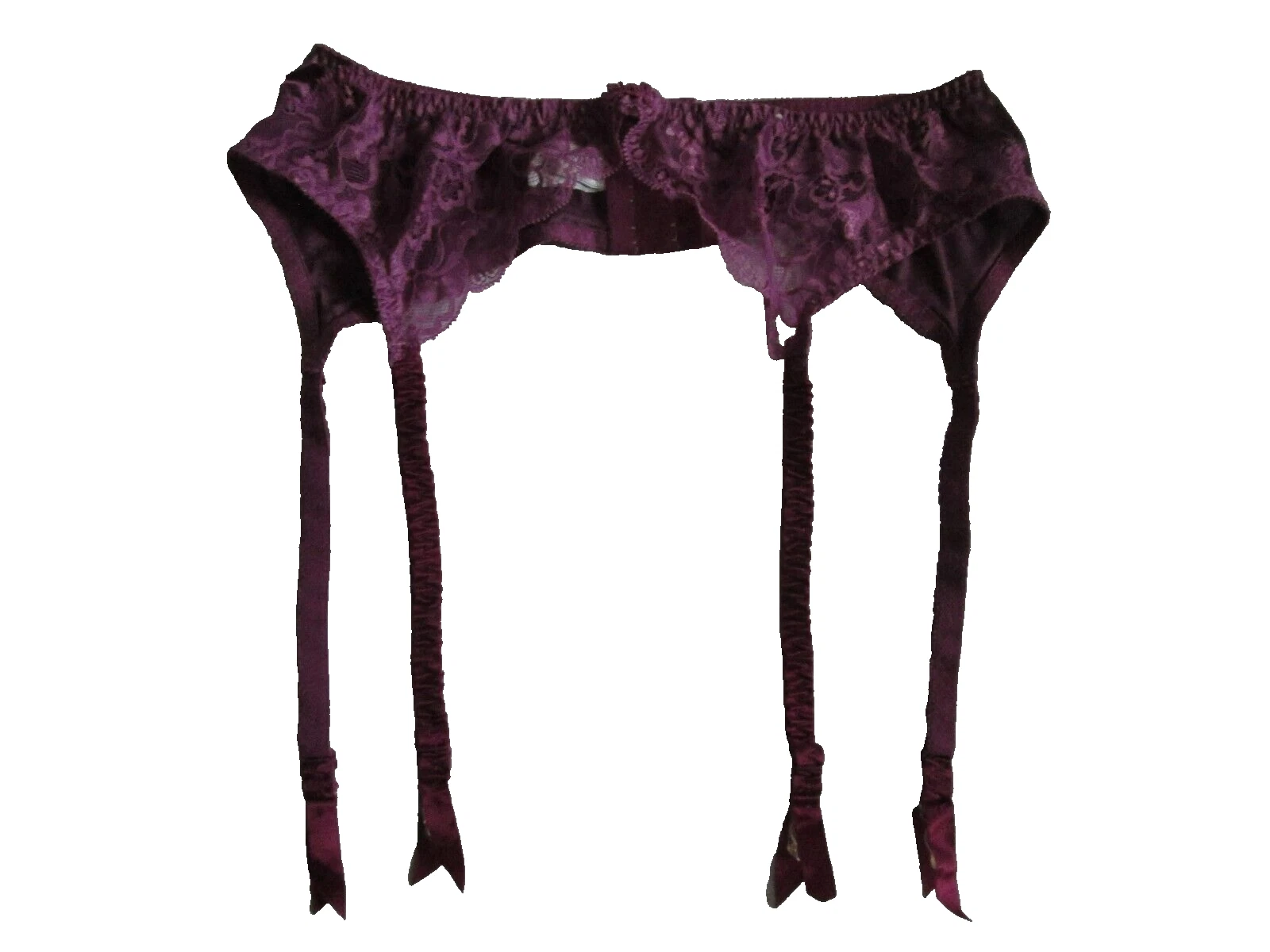 Porte jarretelles vintage Christian Dior années 80 violet satin et dentelle taille M (taille 26