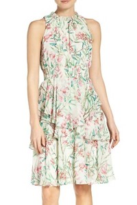 eliza j ruffle fit and flare dress