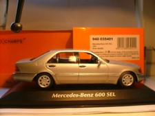 RARE MAXICHAMPS 1/43 SILVER 1992 MERCEDES-BENZ 600 SEL (W140) SUPERB DETAIL NLA