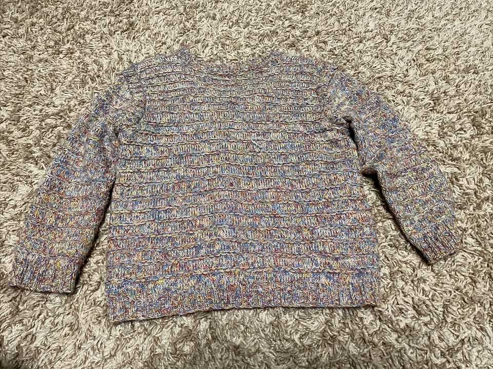 Suéter Casero Niñas Beige Colorido Cuello en V Manga Larga Talla XS Foto 2 de 3