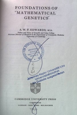 Foundations of Mathematical Genetics Edwards, Anthony William Fairbank: