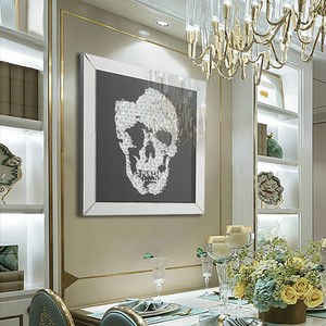 Details Zu Kristall Wandspiegel Vintage Skull Bild Design Glas Wandbild Totenkopf Deko 70cm