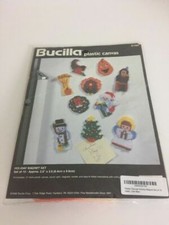 Bucilla Plastic Canvas Kit No. 6194 -- Set of 10 Holiday Magnets-2.5" x 3.5"