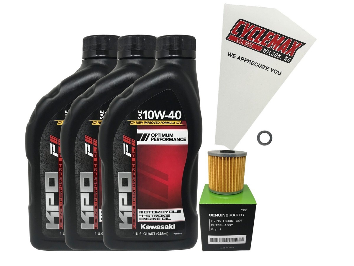 Cyclemax OEM Std 10W-40 Oil Change Kit fits 1988-2002 Kawasaki