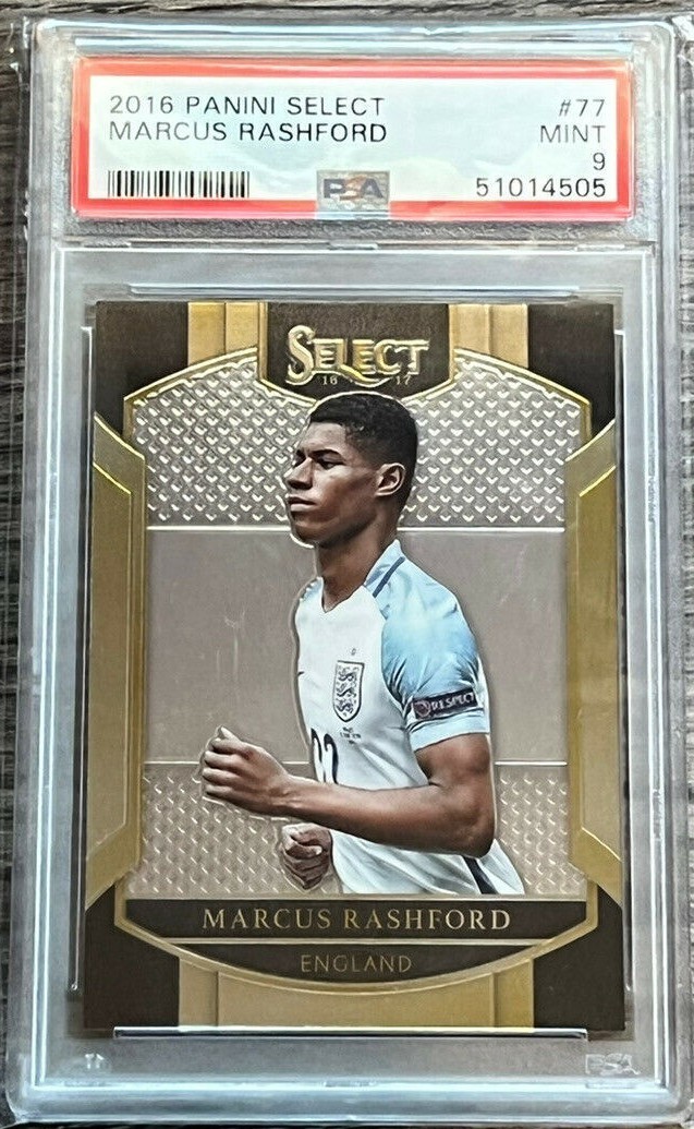 2016 Panini Select Silver Prizm #77 Marcus Rashford RC Rookie Mint PSA 9    Qty