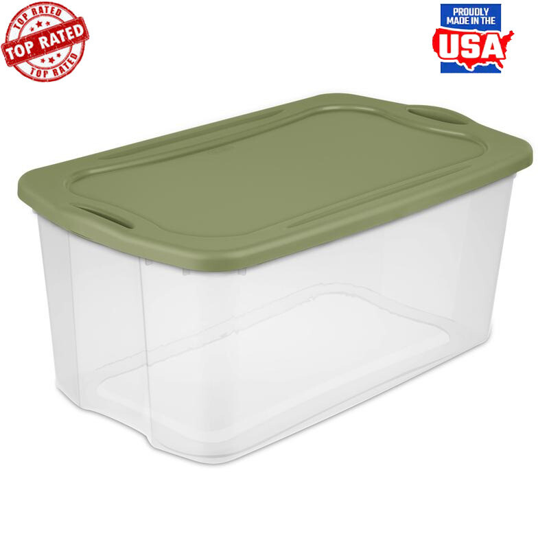 120 Qt Clear Stackable Storage Box with Handles for Household Organization