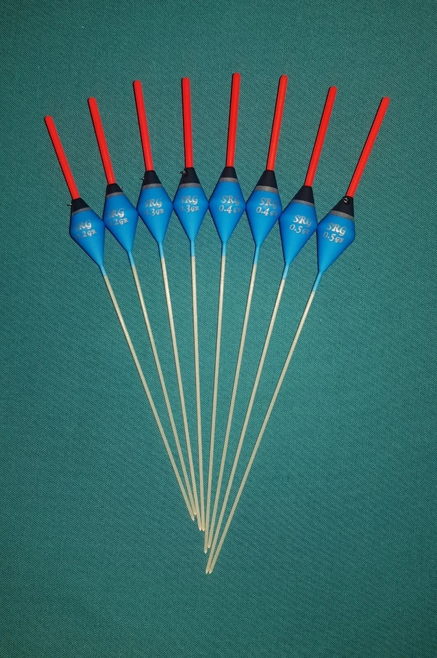 SRG POLE FLOATS 8 x verschiedene hochwertige Angelruten (Pack 340R8)