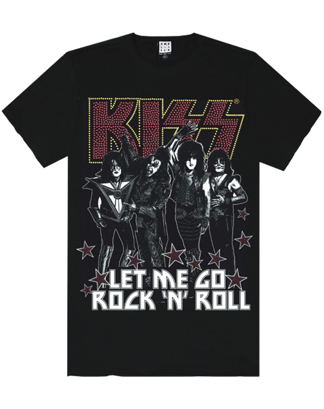 Amplified Clothing Schwarz Kiss Kurzärmeliges T-Shirt Männer